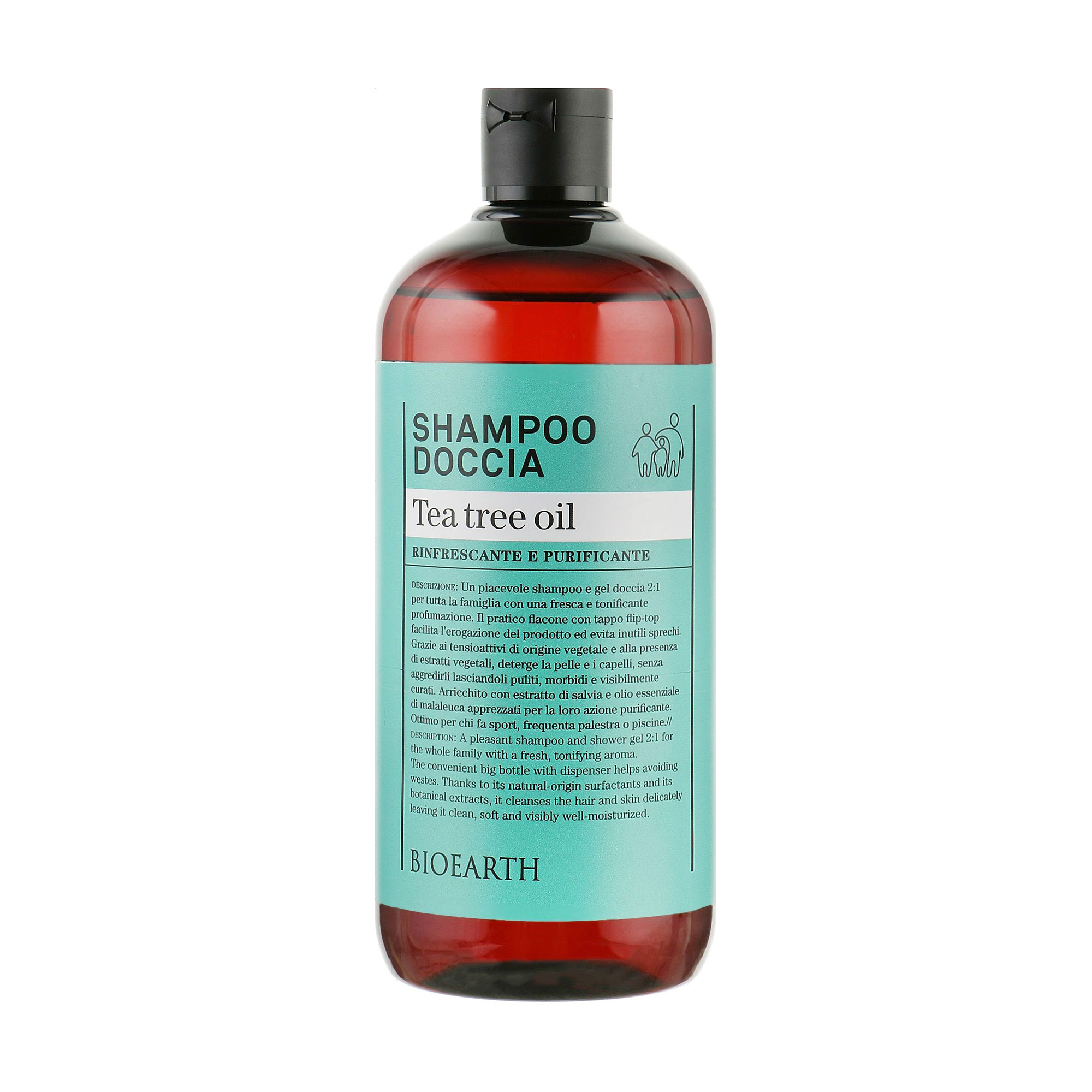 Шампунь та гель для душу Bioearth Tea Tree Oil Shampoo &amp; Body Wash Чайне дерево, 500 мл